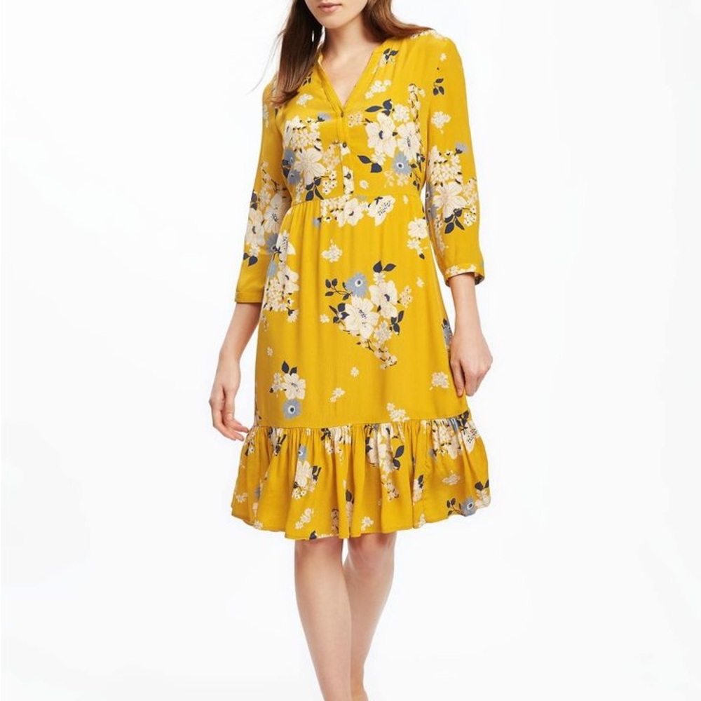Old Navy Floral Yellow Dress